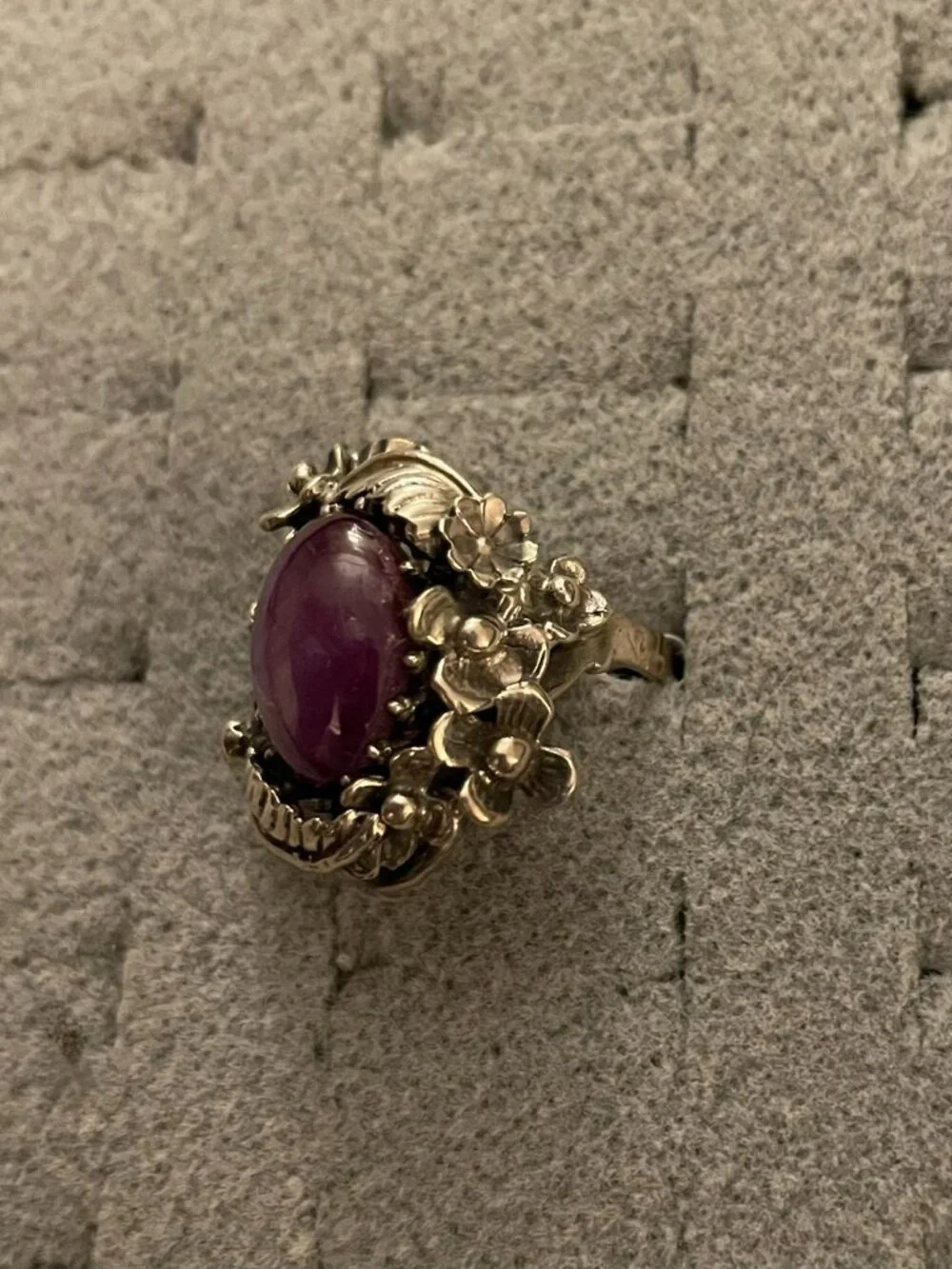 Vintage Sterling Silver Ring Sz 6.5 Handmade Gemstone Bob Stringer Signed $275